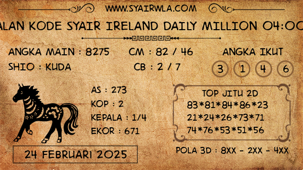 Prediksi Ireland Daily Million 04:00 WIB