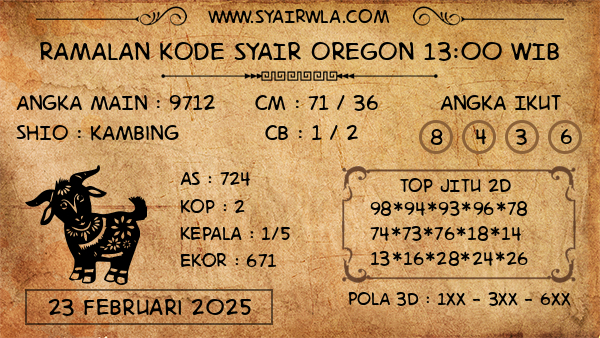 Prediksi Oregon 13:00 WIB